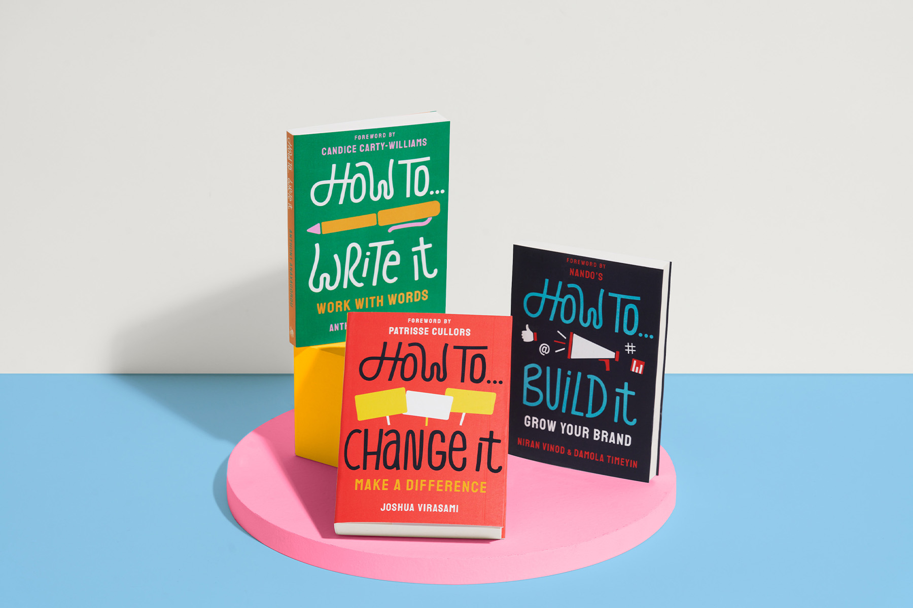 Photo of the Merky 'How To' book bundle, including How To Write It, How To Build It and How To Change It