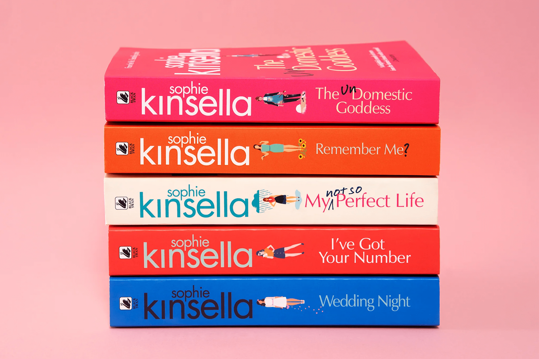 Photo of the Sophie Kinsella bundle, featuring The Undomestic Goddess, Remember Me?, My Not So Perfect Life, I've Got Your Number and Wedding Night